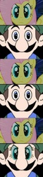 Size: 456x1868 | Tagged: safe, artist:ill-echo, edit, edited screencap, screencap, fluttershy, g4, stare master, comic, luigi's death stare, meme, screencap comic, stare, staring contest, the stare, weegee