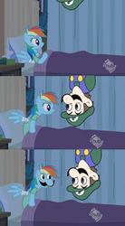 Size: 850x1542 | Tagged: safe, artist:jadeismaster, edit, edited screencap, screencap, rainbow dash, g4, read it and weep, face swap, weegee