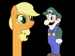 Size: 900x675 | Tagged: safe, artist:scottorego, applejack, g4, nope, weegee