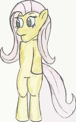 Size: 900x1436 | Tagged: safe, artist:rayodragon, fluttershy, pegasus, pony, g4, bipedal, female, meme, solo, weegee