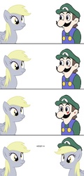 Size: 391x814 | Tagged: safe, derpy hooves, pegasus, pony, g4, blood, comic, female, luigi, mare, tears of blood, weegee