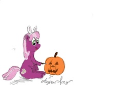 Size: 1280x853 | Tagged: safe, artist:agner freyf, cheerilee, g4, 30 minute art challenge, halloween, holiday, jack-o-lantern, pumpkin