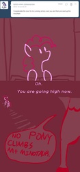 Size: 700x1500 | Tagged: safe, pinkie pie, g4, ask, bust, crimson prism, lineart, speech bubble, tumblr
