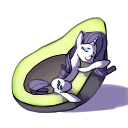 Size: 600x600 | Tagged: safe, artist:karzahnii, rarity, pony, g4, avocado, female, fruit, herbivore, sleeping, solo