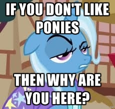 Size: 230x219 | Tagged: safe, edit, edited screencap, screencap, trixie, pony, unicorn, boast busters, g4, my little pony: friendship is magic, caption, female, image macro, logic, mare, meme, ponybooru, solo, spoiler image