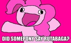 Size: 900x554 | Tagged: safe, pinkie pie, g4, caption, image macro, wat