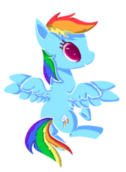 Size: 1059x1449 | Tagged: safe, artist:paintrolleire, rainbow dash, pegasus, pony, g4, female, mare, open mouth, simple background, smiling, solo, spread wings, transparent background, wings