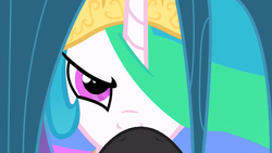 Size: 886x498 | Tagged: safe, princess celestia, queen chrysalis, g4, perspective, pov