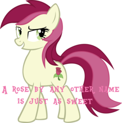 Size: 1600x1612 | Tagged: safe, roseluck, earth pony, pony, g4, female, image macro, show accurate, simple background, solo, text, transparent background, vector