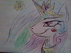 Size: 800x600 | Tagged: safe, artist:lawrencexviii, princess celestia, pony, g4, colored pencil drawing, female, solo, traditional art