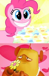 Size: 1601x2463 | Tagged: safe, artist:cartuneslover16, pinkie pie, g4, arpa default, crossover, flower, robot and monster