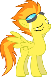 Size: 3000x4534 | Tagged: safe, artist:wynsten, spitfire, pegasus, pony, g4, dreamworks face, female, goggles, high res, show accurate, simple background, smug, solo, transparent background, vector