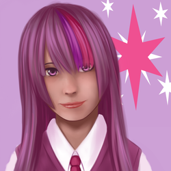 Size: 900x900 | Tagged: safe, artist:miirkat, twilight sparkle, human, g4, dark skin, humanized, solo