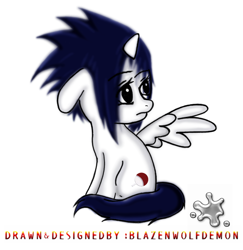 Size: 674x693 | Tagged: safe, artist:blazenwolfdemon, alicorn, pony, naruto, ponified, solo, uchiha sasuke