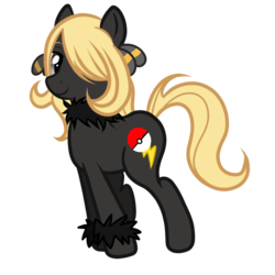 Size: 900x900 | Tagged: safe, artist:sirgalahadbw, earth pony, pony, cynthia, female, hair over one eye, mare, pokémon, ponified, simple background, solo, transparent background