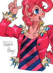 Size: 752x1040 | Tagged: safe, artist:ayuuu0908, pinkie pie, earth pony, anthro, g4, bubble berry, clothes, rule 63