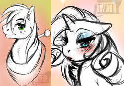 Size: 900x625 | Tagged: safe, artist:tartii, big macintosh, rarity, earth pony, pony, g4, male, stallion