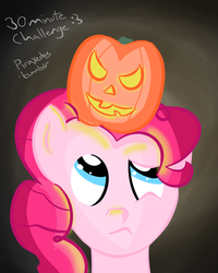 Size: 600x750 | Tagged: safe, artist:piraxedes, pinkie pie, g4, 30 minute art challenge, jack-o-lantern, pumpkin