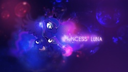 Size: 1366x768 | Tagged: safe, artist:bommster, princess luna, pony, g4, female, solo, wallpaper
