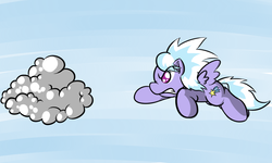 Size: 900x540 | Tagged: safe, artist:oblivinite, cloudchaser, pony, g4, cloud, female, literal, solo