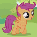 Size: 142x142 | Tagged: safe, screencap, scootaloo, pegasus, pony, g4, lesson zero, animated, cute, cutealoo, excited, female, filly, foal, gif, loop, open mouth, raised hoof, solo, spread wings, stomping, wings