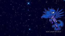 Size: 1920x1080 | Tagged: safe, princess luna, pony, g4, armor, female, new lunar republic, solo, space, wallpaper