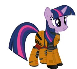 Size: 4167x3703 | Tagged: safe, artist:hivelordlusa, twilight sparkle, pony, unicorn, g4, crossover, female, half-life, half-life: equestria, hev suit, high res, simple background, smiling, solo, theartistisokaywiththis, transparent background, unicorn twilight, vector