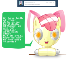 Size: 1280x1024 | Tagged: safe, artist:ls820720, apple bloom, pony, robot, robot pony, ask apple bloom bot, g4, apple bloom bot, ask, tumblr