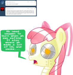 Size: 1280x1308 | Tagged: safe, artist:ls820720, apple bloom, pony, robot, robot pony, ask apple bloom bot, g4, apple bloom bot, ask, tumblr