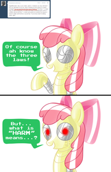 Size: 1280x1970 | Tagged: safe, artist:ls820720, apple bloom, pony, robot, robot pony, ask apple bloom bot, g4, apple bloom bot, ask, tumblr