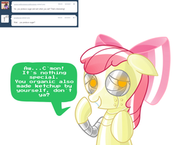 Size: 1280x1077 | Tagged: safe, artist:ls820720, apple bloom, pony, robot, robot pony, ask apple bloom bot, g4, apple bloom bot, ask, tumblr