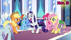 Size: 640x360 | Tagged: safe, edit, edited screencap, screencap, applejack, fluttershy, pinkie pie, rainbow dash, rarity, sapphire joy, spike, crystal pony, pony, g4, the crystal empire, dat ass, gangnam style, meme