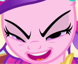 Size: 529x435 | Tagged: safe, screencap, queen chrysalis, g4, close-up, eyes, faic, fake cadance, female, reaction image, solo