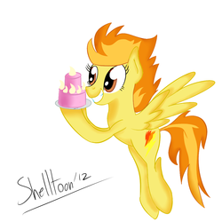 Size: 1000x1000 | Tagged: safe, artist:shelltoon, spitfire, g4, cake