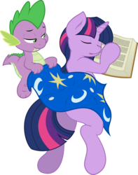 Size: 7866x9967 | Tagged: safe, artist:joey darkmeat, artist:tim015, spike, twilight sparkle, g4, absurd resolution, book, hooves