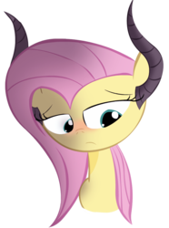 Size: 689x925 | Tagged: safe, artist:trolllightsparkle, fluttershy, demon, g4, horn