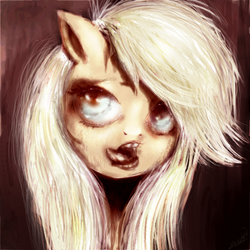 Size: 600x600 | Tagged: safe, artist:klalaskaxd, applejack, g4, creepy, solo