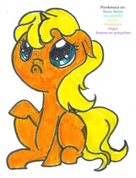 Size: 621x807 | Tagged: safe, artist:ponamona, oc, oc only, oc:ticket, alicorn, pony, alicorn oc, sad, solo