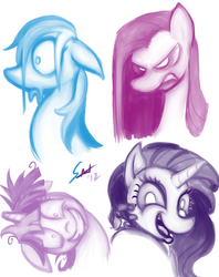 Size: 2893x3654 | Tagged: safe, artist:saliantsunbreeze, pinkie pie, rainbow dash, rarity, twilight sparkle, g4, pinkamena diane pie