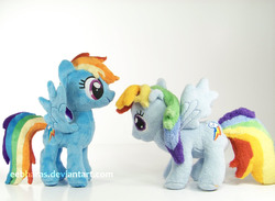 Size: 3186x2328 | Tagged: safe, artist:eebharas, rainbow dash, pony, g4, comparison, irl, photo, plushie