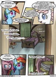 Size: 762x1048 | Tagged: safe, artist:speccysy, fluttershy, pinkie pie, rainbow dash, comic:sight for really sore eyes, g4, bandage, pinkamena diane pie, spanish, translation