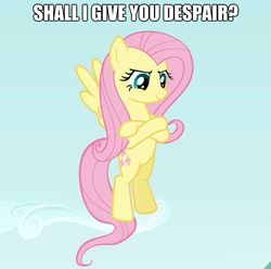 Size: 625x619 | Tagged: safe, fluttershy, g4, despair, image macro, sephiroth