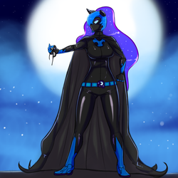 Size: 1200x1200 | Tagged: safe, artist:dreikaze, nightmare moon, human, g4, catsuit, humanized