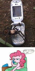 Size: 300x600 | Tagged: safe, pinkie pie, spider, g4, exploitable meme, meme, phone, phone meme, stop calling me