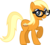 Size: 1024x917 | Tagged: safe, artist:daringdashie, apple cobbler, earth pony, pony, g4, apple family member, background pony, female, glasses, mare, raised hoof, simple background, solo, transparent background