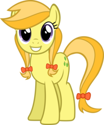 Size: 1024x1223 | Tagged: safe, artist:daringdashie, jonagold, marmalade jalapeno popette, earth pony, pony, g4, apple family member, female, looking at you, mare, orange wafer, simple background, solo, transparent background, vector