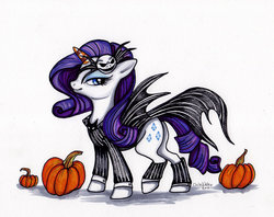 Size: 900x713 | Tagged: safe, artist:segdavinci, rarity, pony, g4, clothes, costume, crossover, female, jack skellington, solo, the nightmare before christmas