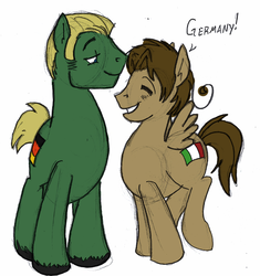 Size: 853x908 | Tagged: safe, artist:tateshaw, gay, germany, hetalia, italy, male, ponified, shipping