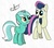 Size: 1288x1132 | Tagged: safe, artist:estevangel, bon bon, lyra heartstrings, sweetie drops, earth pony, pony, unicorn, g4, duo, female, looking at each other, mare, smiling, smiling at each other