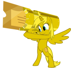 Size: 916x872 | Tagged: dead source, safe, artist:da0krager, oc, oc only, oc:ticket, alicorn, pony, alicorn oc, cannon, cannon ponies, simple background, solo, transparent background